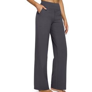 G4FREE Womens Wide Leg Pants Trousers Gray Athletic Yoga Business Stretch Sz XXL